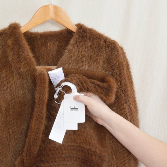 firelady fur "Moon Serenade" mink woven fur coat mid-length new with tags large - Picture 5 of 5